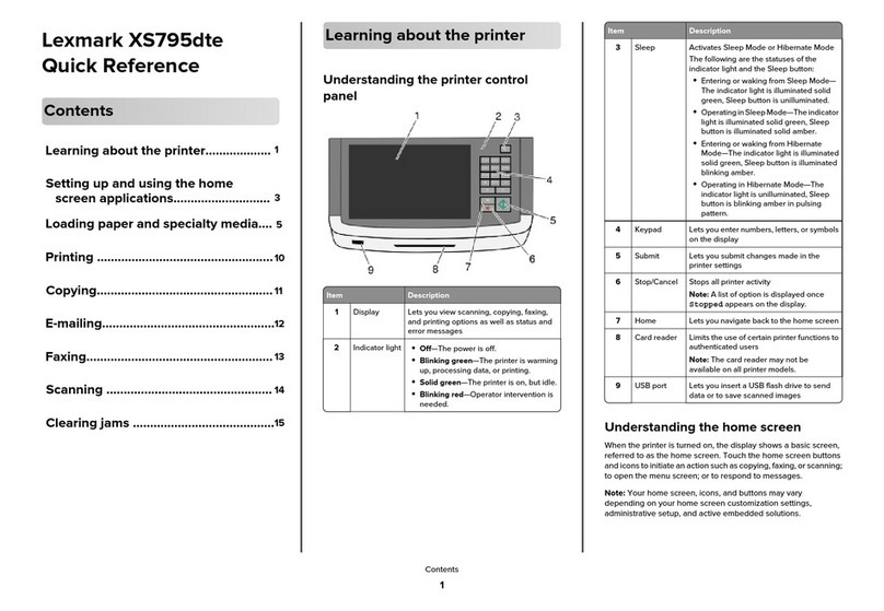 Lexmark XS795dte Manuel utilisateur