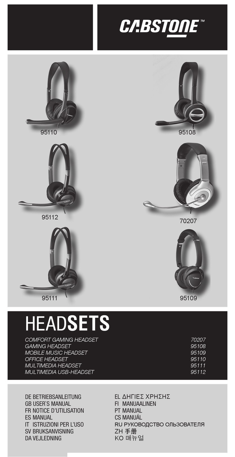 cabstone 95110 Manuel utilisateur