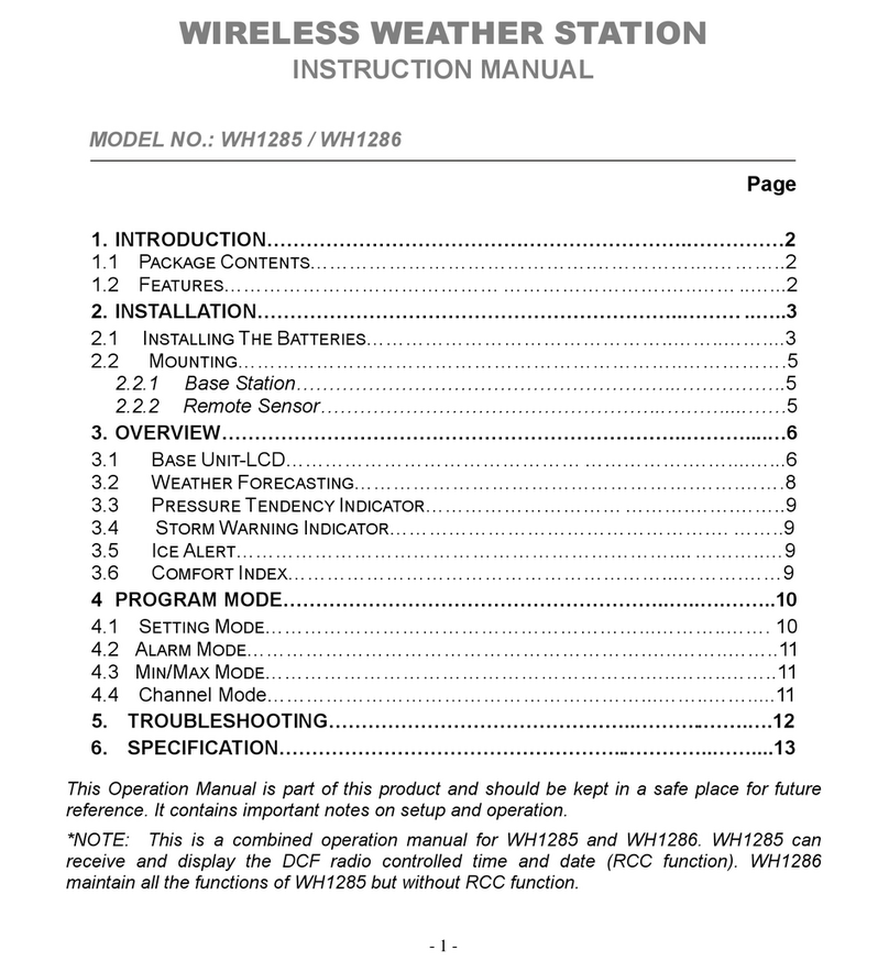 Fine Offset Electronics WH1285 Manuel utilisateur