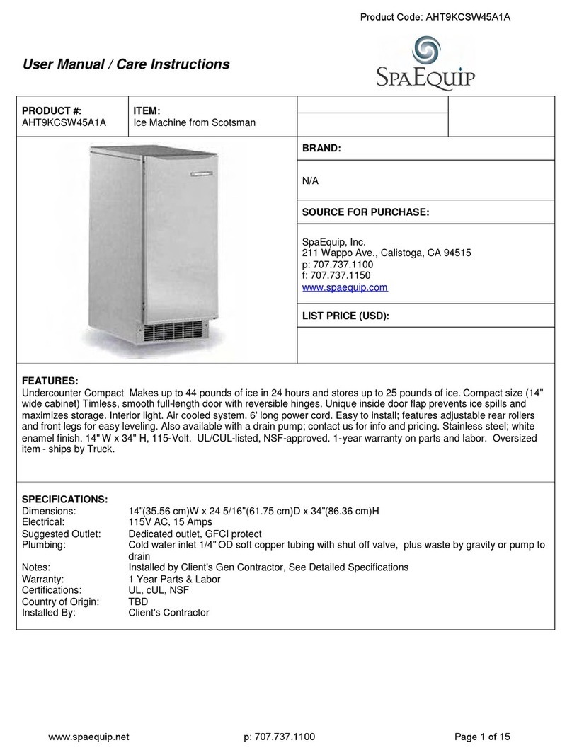 Scotsman CSW45 Guide d'installation