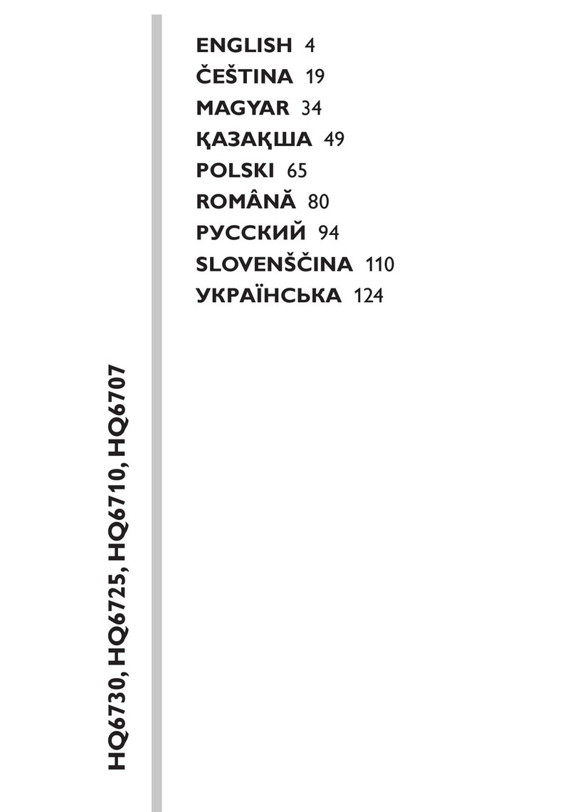 Philips HQ6730 Manuel utilisateur Philips HQ6730 Manuel utilisateur