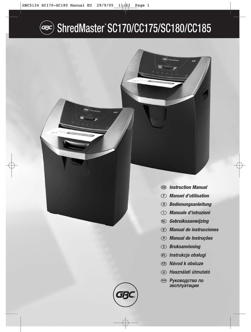 abc ShredMaster CC185 Manuel utilisateur abc ShredMaster CC185 Manuel utilisateur