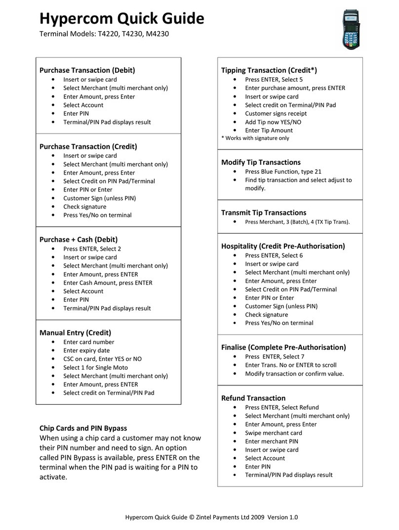 Hypercom M4230 Manuel utilisateur