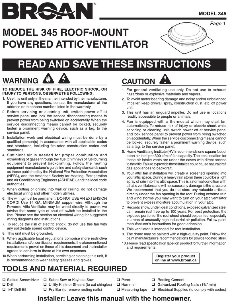 Broan 345 Manuel utilisateur
