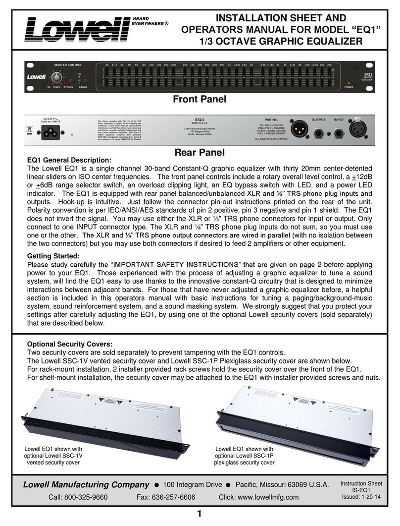 Lowell EQ1 Instructions de montage