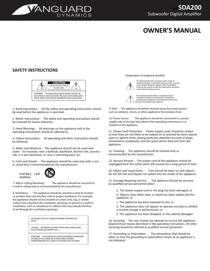 Vanguard SSDA200 Manuel utilisateur