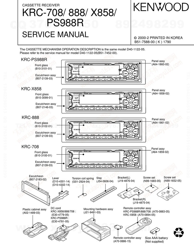 Kenwood KRC-708 Manuel utilisateur Kenwood KRC-708 Manuel utilisateur
