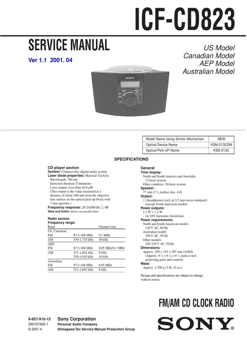 Sony Walkman ICF-CD823 Manuel utilisateur