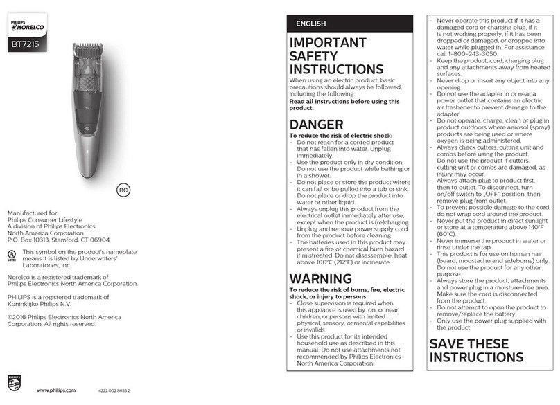 Philips BT7215 Manuel utilisateur Philips BT7215 Manuel utilisateur