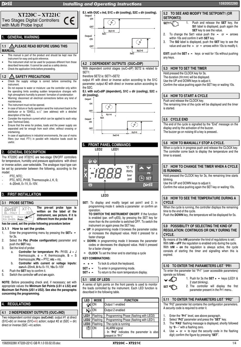 dixell XT220C Mode d’emploi