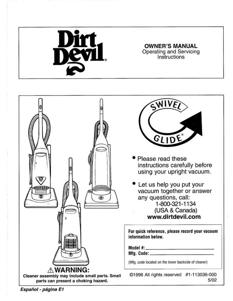 Dirt Devil Swivel Glide Manuel utilisateur