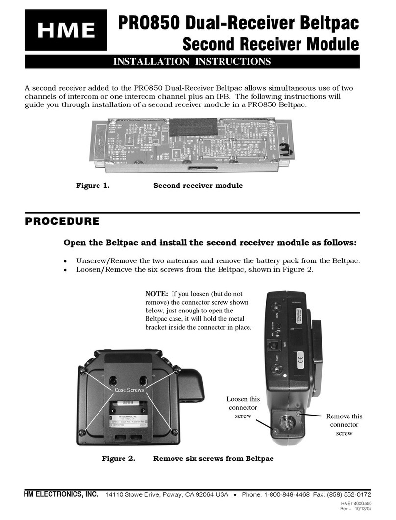 HM Electronics PRO850 Manuel utilisateur