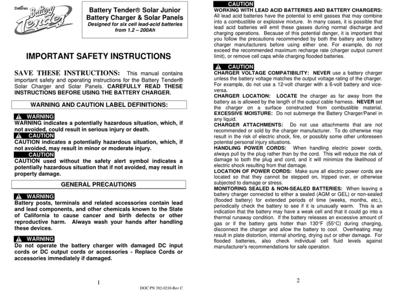Battery Tender Solar Junior Manuel utilisateur
