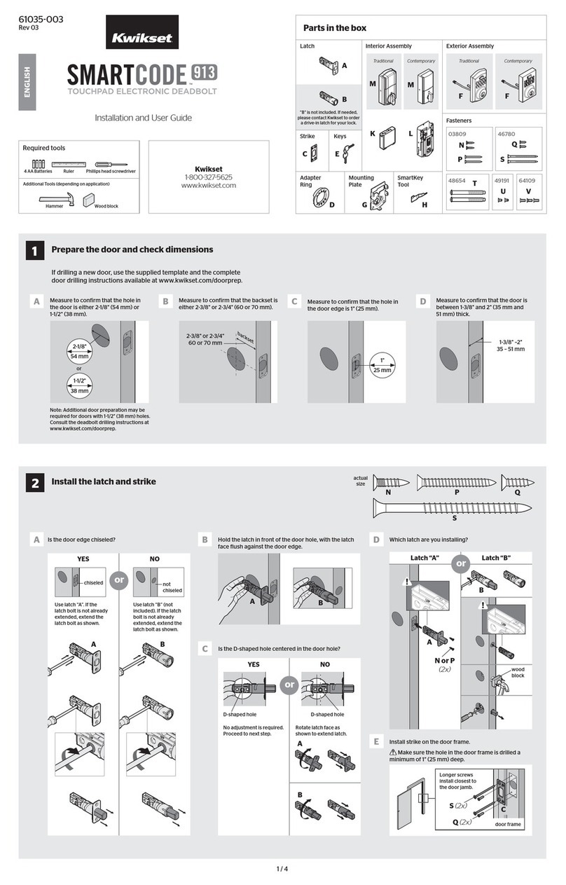 Kwikset SmartCode 913 Manuel utilisateur