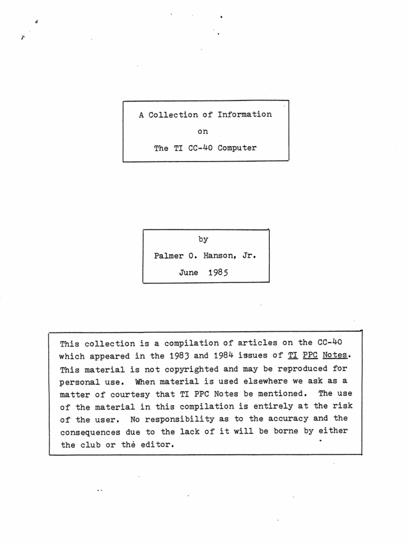 Texas Instruments CC-40 Manuel du propriétaire