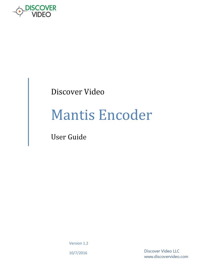 Discover Video Mantis Encoder Manuel utilisateur Discover Video Mantis Encoder Manuel utilisateur