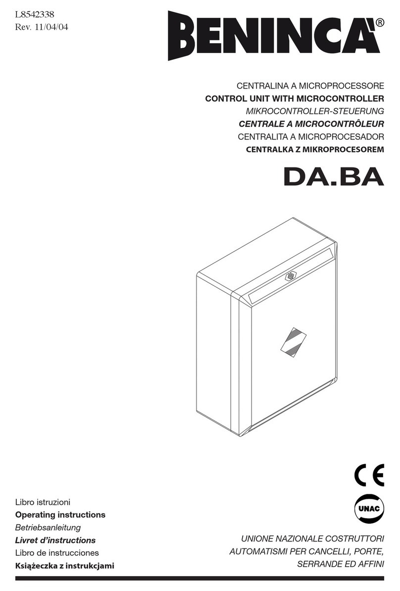 Beninca DA.BA Manuel utilisateur Beninca DA.BA Manuel utilisateur