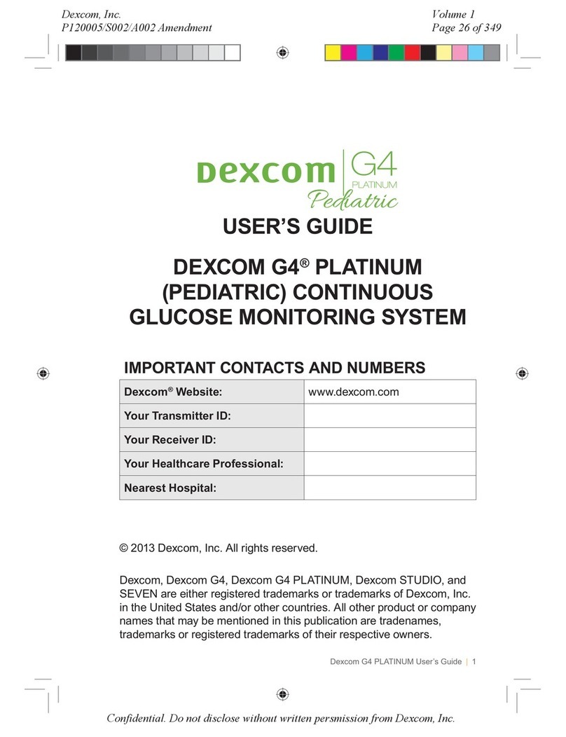Dexcom G4 Platinum Manuel utilisateur Dexcom G4 Platinum Manuel utilisateur
