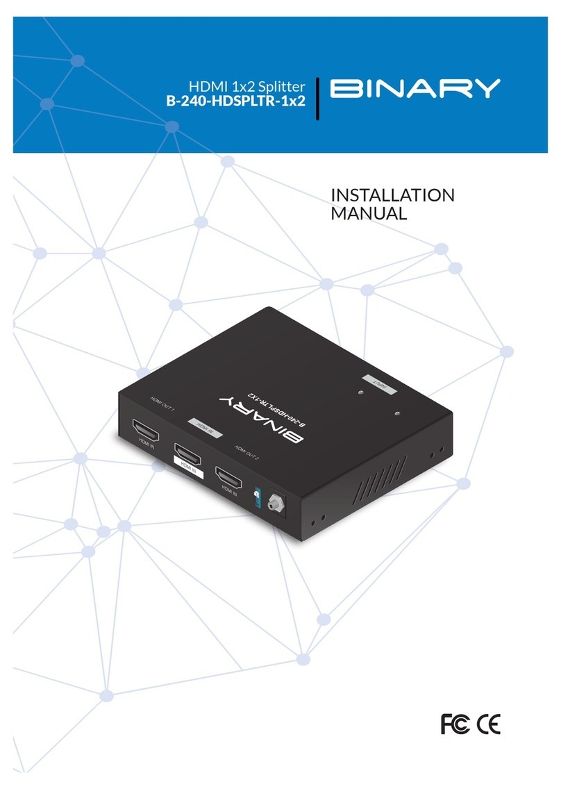 Binary B-240-HDSPLTR-1x2 Manuel utilisateur