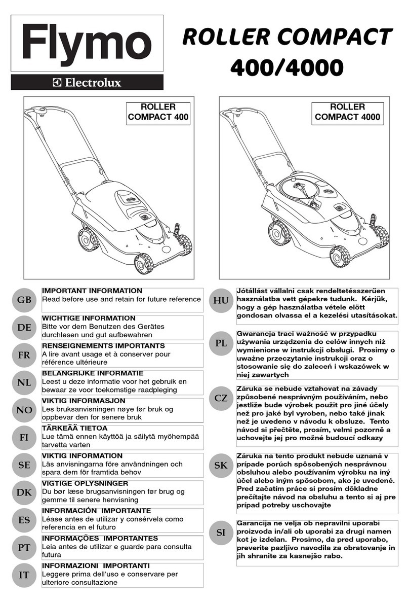 Flymo ROLLER COMPACT 400 Feuille d'instructions