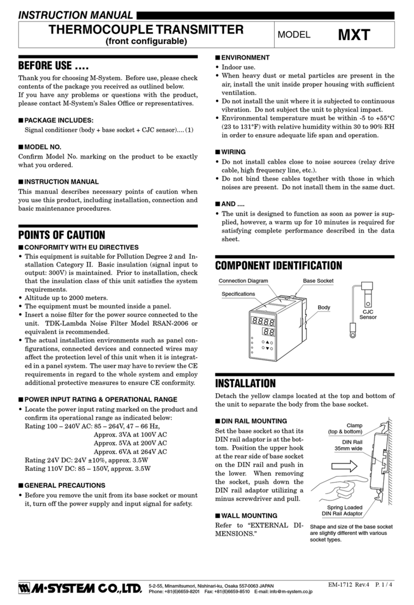 M-system MXT Manuel utilisateur