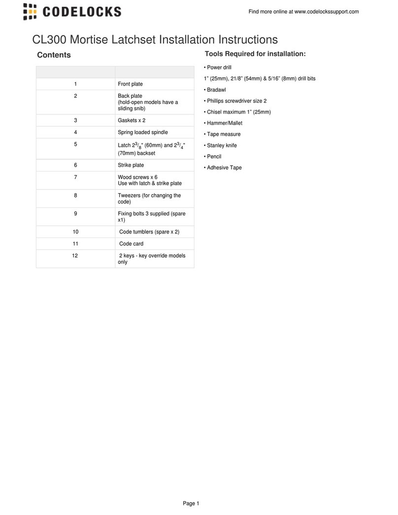 CodeLock CL300 Manuel utilisateur