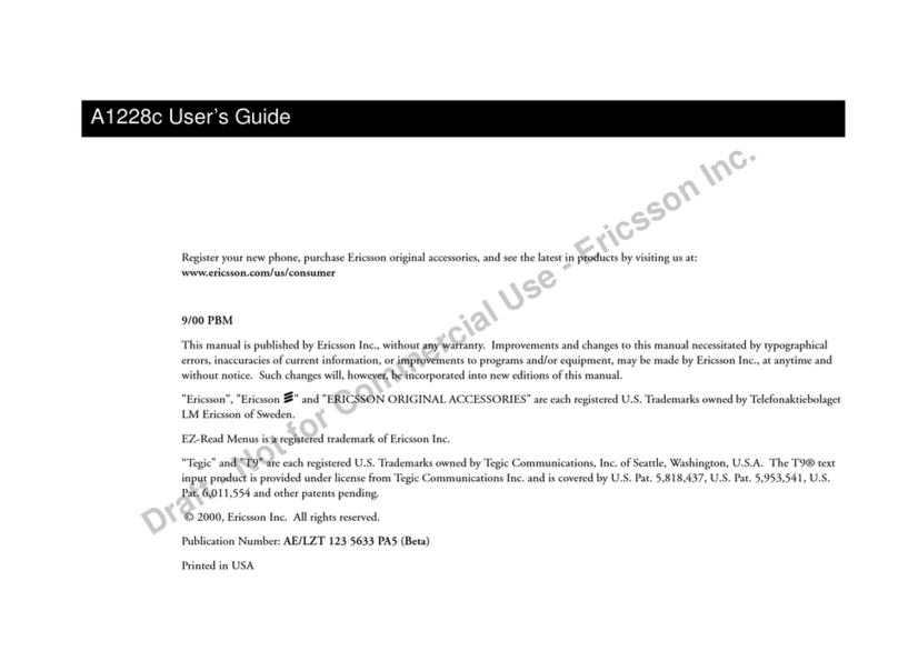 Ericsson A1228c Manuel utilisateur Ericsson A1228c Manuel utilisateur