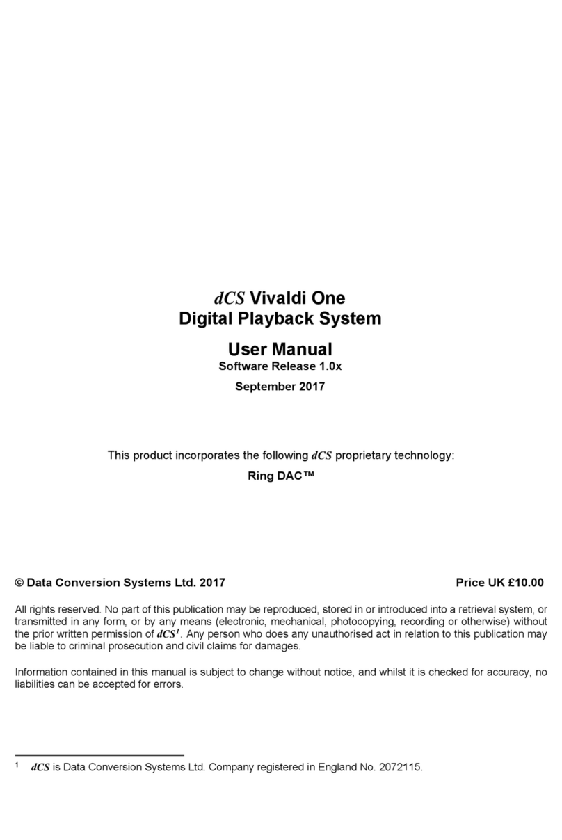 Data Conversion Systems Vivaldi One Manuel utilisateur
