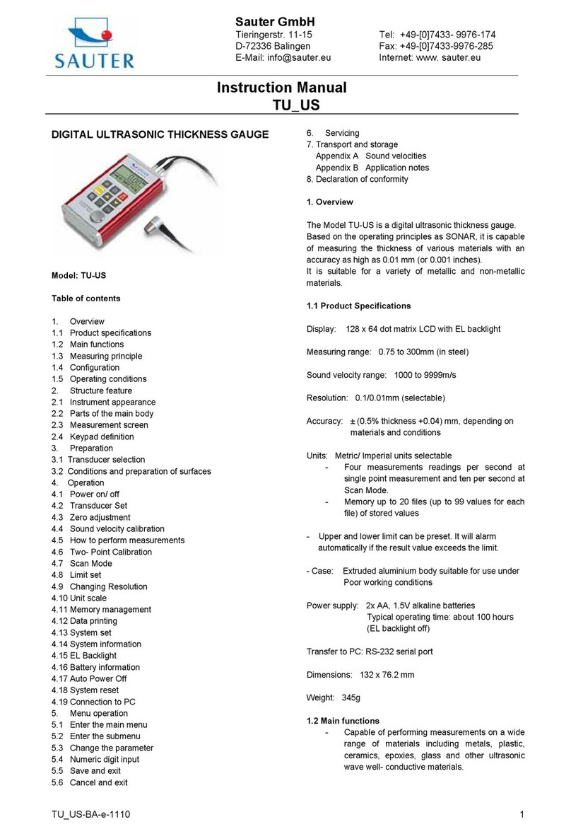 sauter TU-US Manuel utilisateur