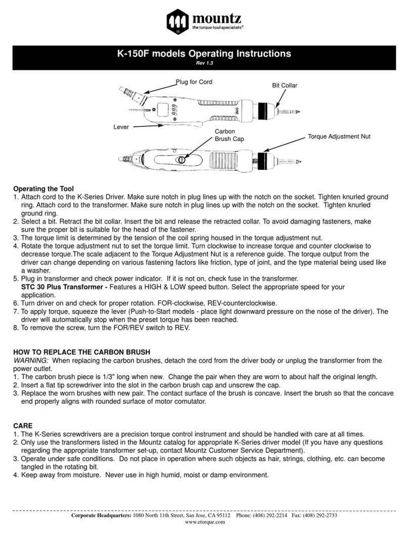 Mountz K150F-A Manuel utilisateur Mountz K150F-A Manuel utilisateur