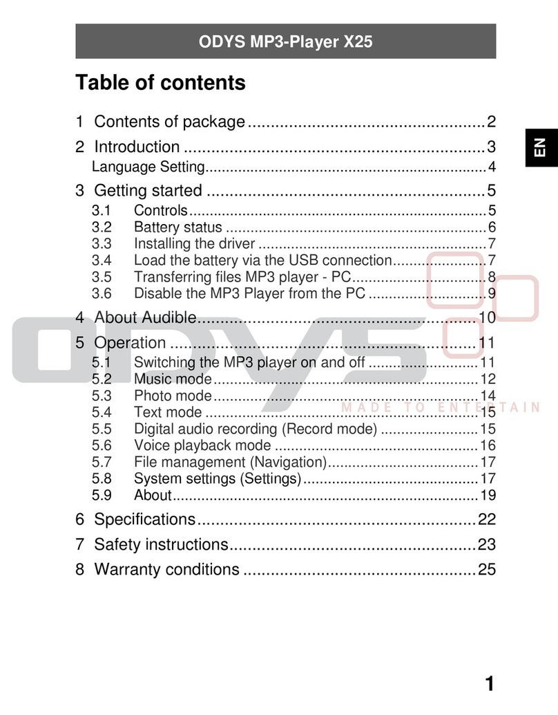 Odys X25 Manuel utilisateur