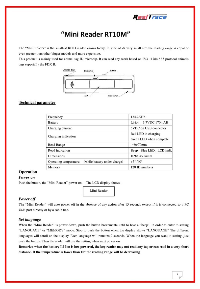 RealTrace Mini Reader RT10M Manuel utilisateur