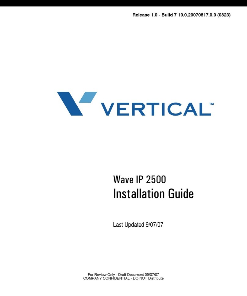Vertical WAVE IP 2500 Manuel utilisateur Vertical WAVE IP 2500 Manuel utilisateur