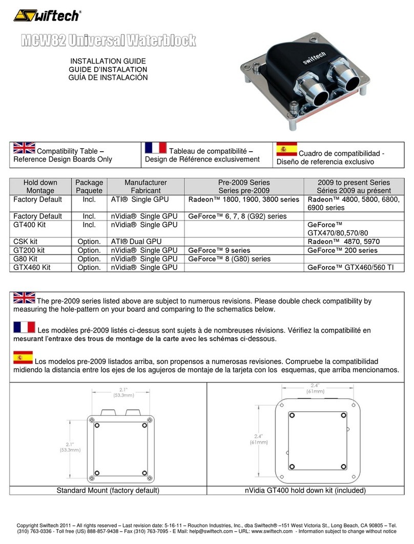 swiftech MCW82 Manuel utilisateur