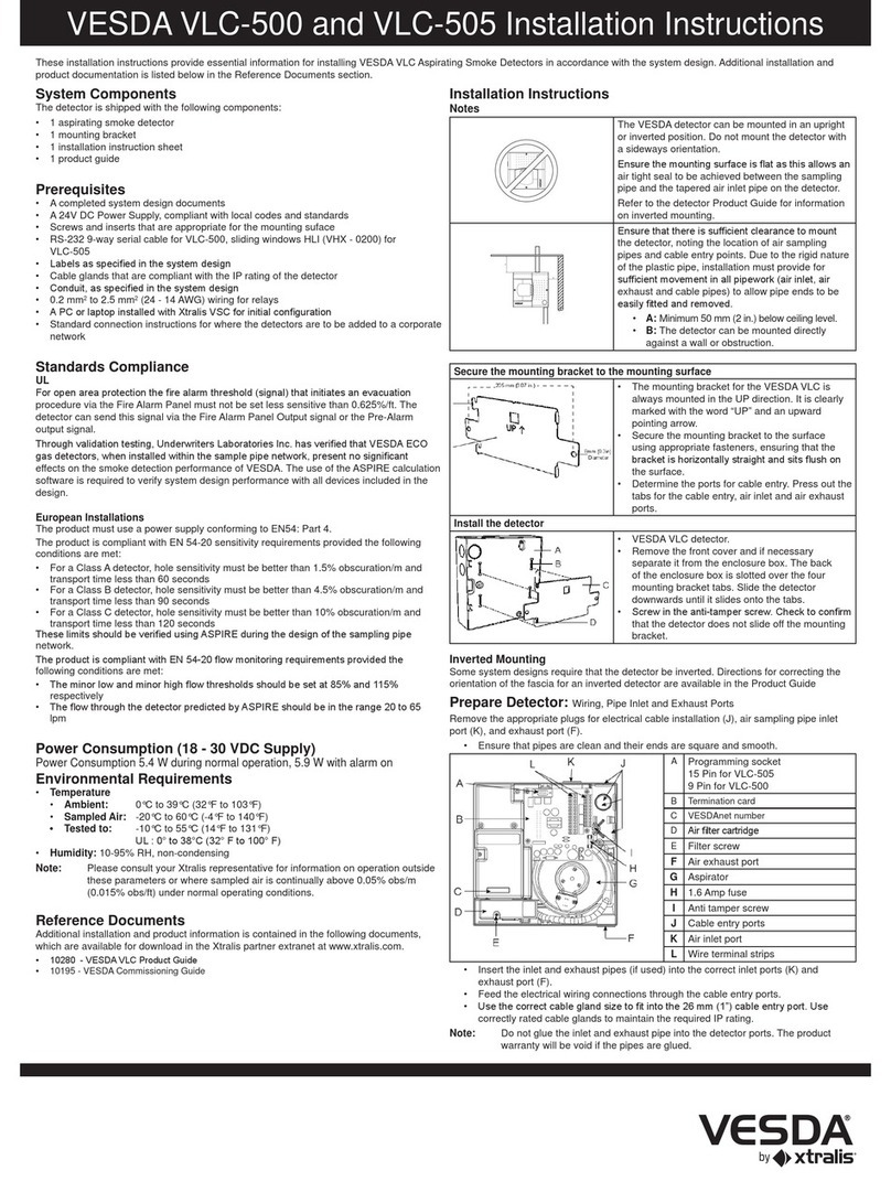 VESDA lasercompact VLC-500 Manuel utilisateur VESDA lasercompact VLC-500 Manuel utilisateur