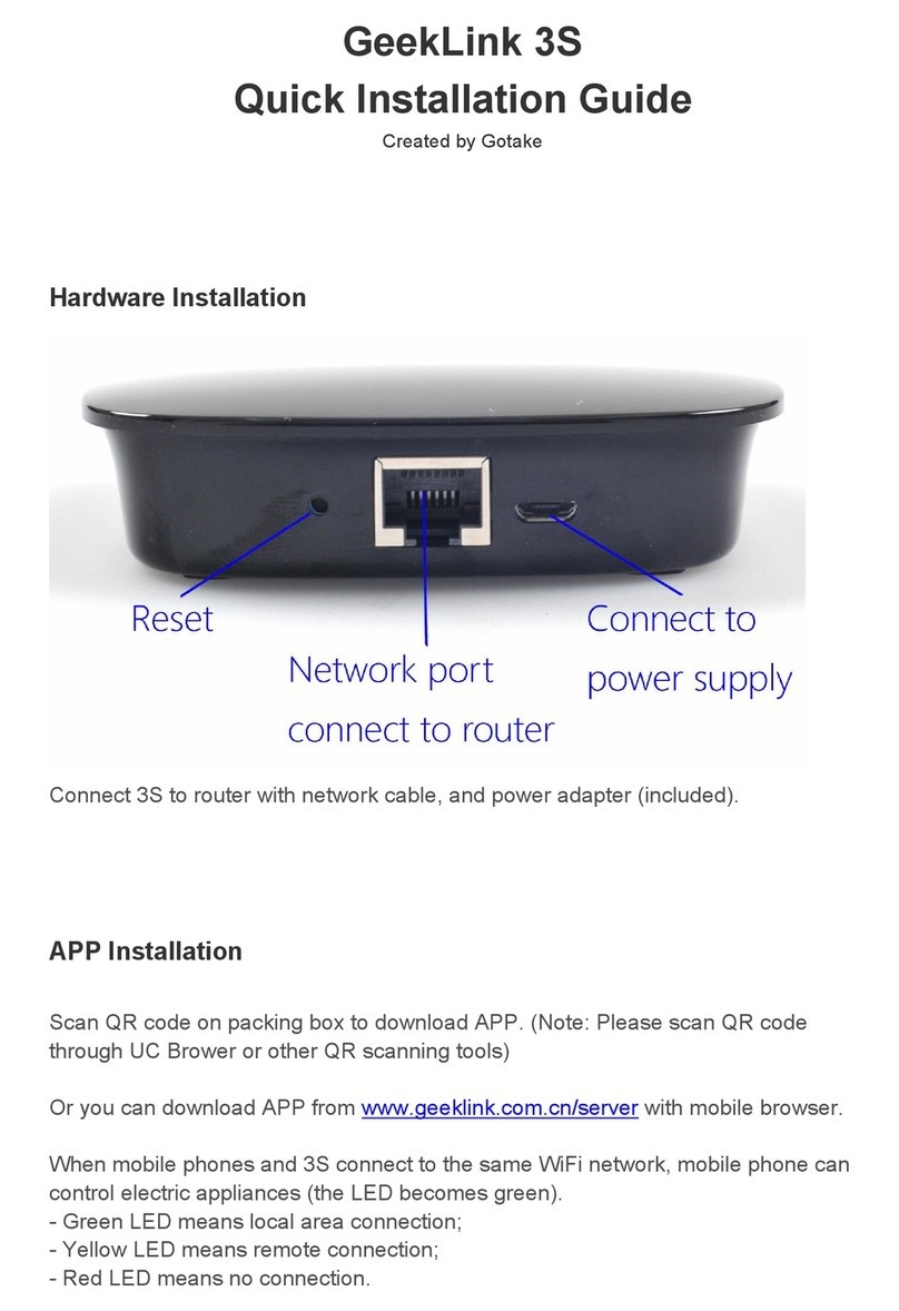 Geeklink RemoteBox 3S Manuel utilisateur
