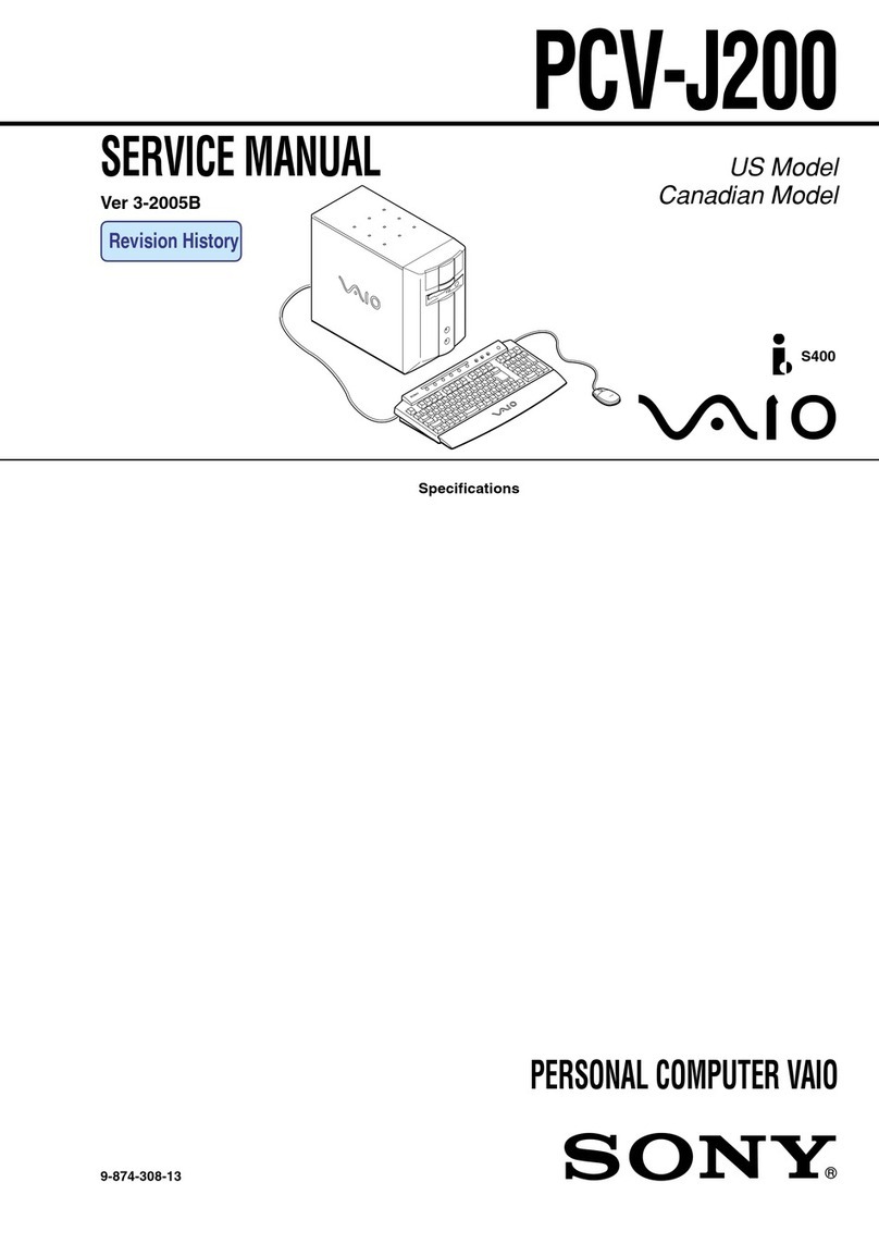 Sony PCV-J200 - Vaio Desktop Computer Manuel utilisateur