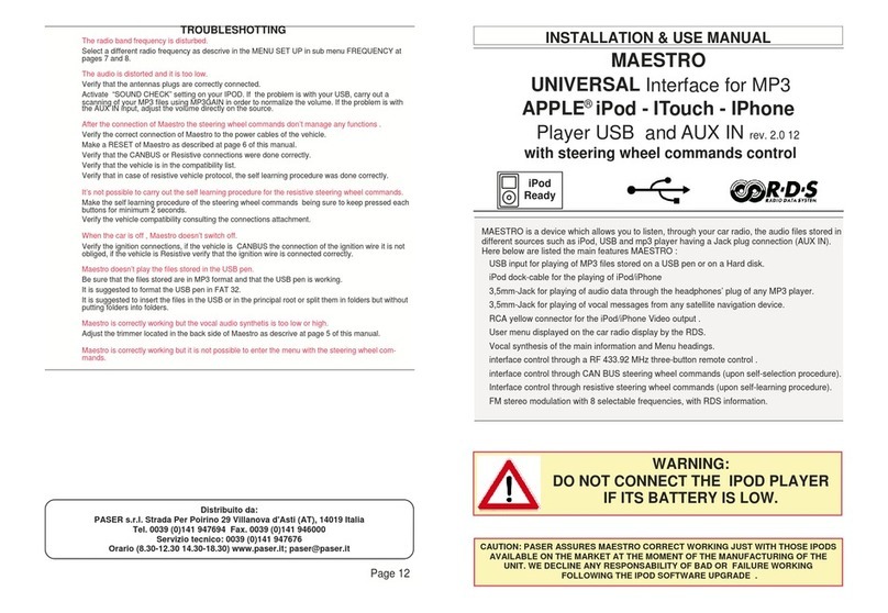 RDS MAESTRO Instructions d'utilisation