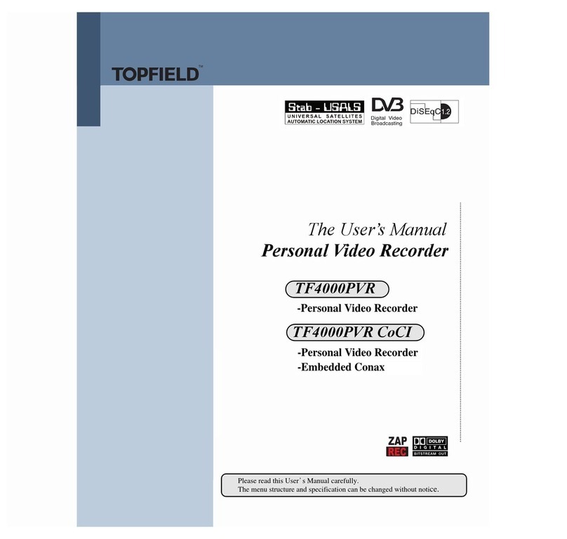 Topfield TF4000PVR CoCI Manuel utilisateur Topfield TF4000PVR CoCI Manuel utilisateur
