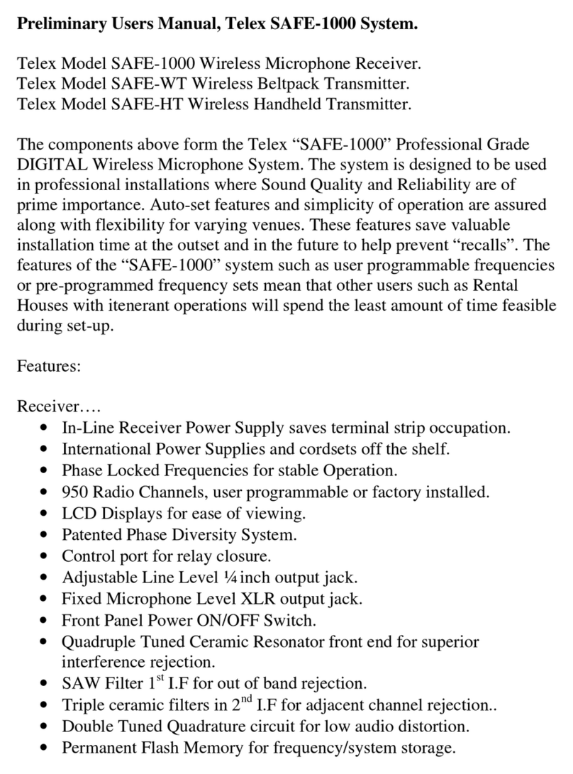 Telex SAFE-1000 Manuel utilisateur