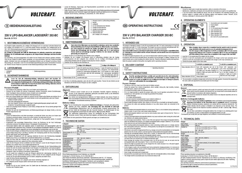 VOLTCRAFT 202-BC Manuel utilisateur VOLTCRAFT 202-BC Manuel utilisateur