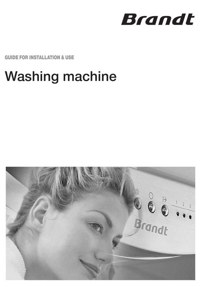 Brandt Washing machine Guide de démarrage rapide Brandt Washing machine Guide de démarrage rapide