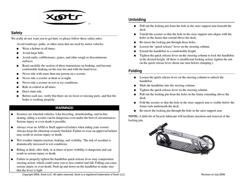 Xootr Scooter Manuel utilisateur