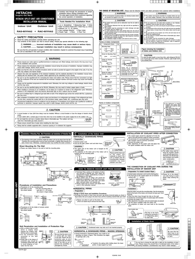 Hitachi RAS-60YHA2 Manuel utilisateur