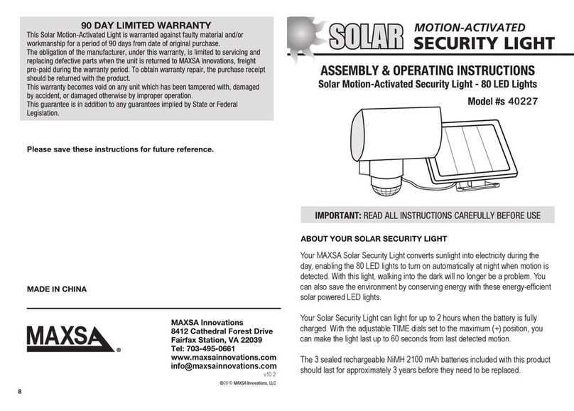 MAXSA Solar 40227 Guide de référence rapide MAXSA Solar 40227 Guide de référence rapide