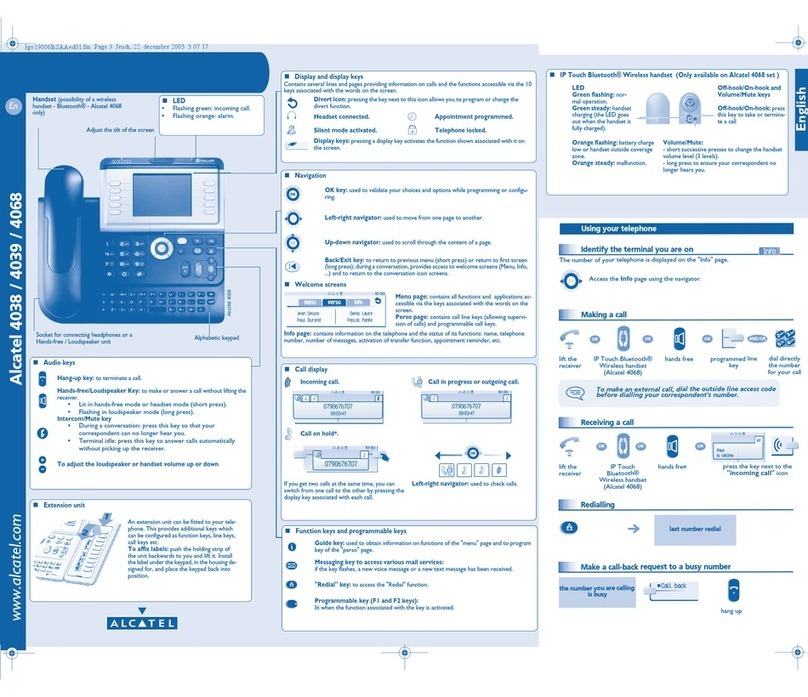 Alcatel OmniPCX Enterprise 4038 Manuel utilisateur Alcatel OmniPCX Enterprise 4038 Manuel utilisateur