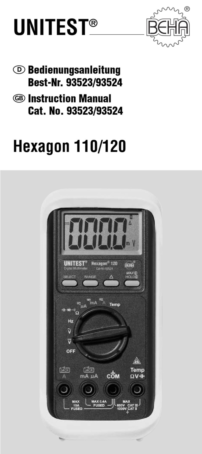 Unitest Hexagon 110 Manuel utilisateur