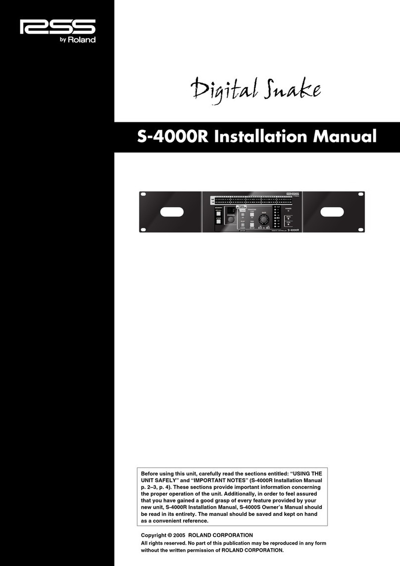 RSS Digital Snake S-4000R Manuel utilisateur RSS Digital Snake S-4000R Manuel utilisateur