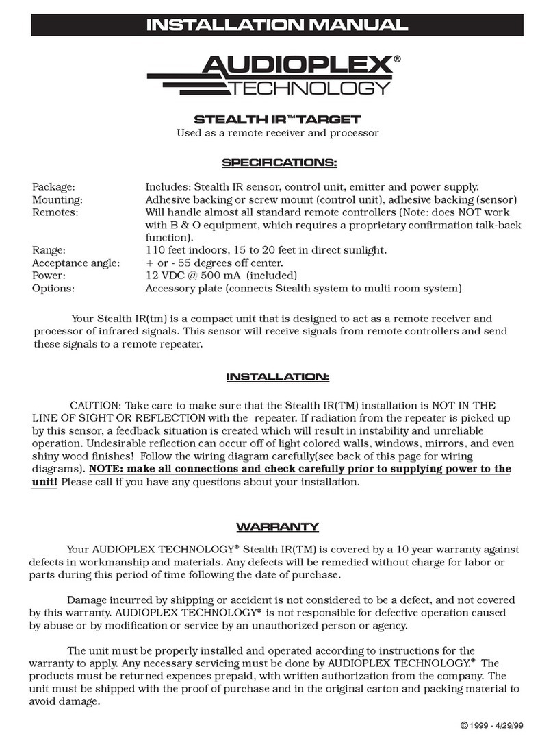 Audioplex STEALTH IR TARGET Manuel utilisateur