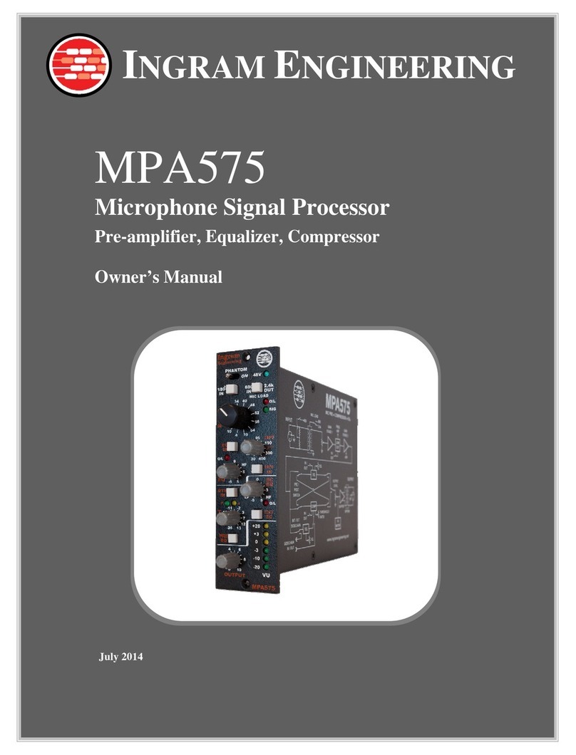 Ingram Engineering MPA575 Manuel utilisateur Ingram Engineering MPA575 Manuel utilisateur